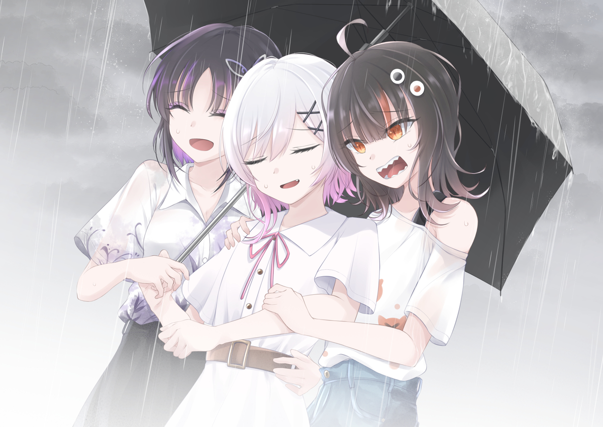 This is a pixiv picture whose title is 急な大雨.