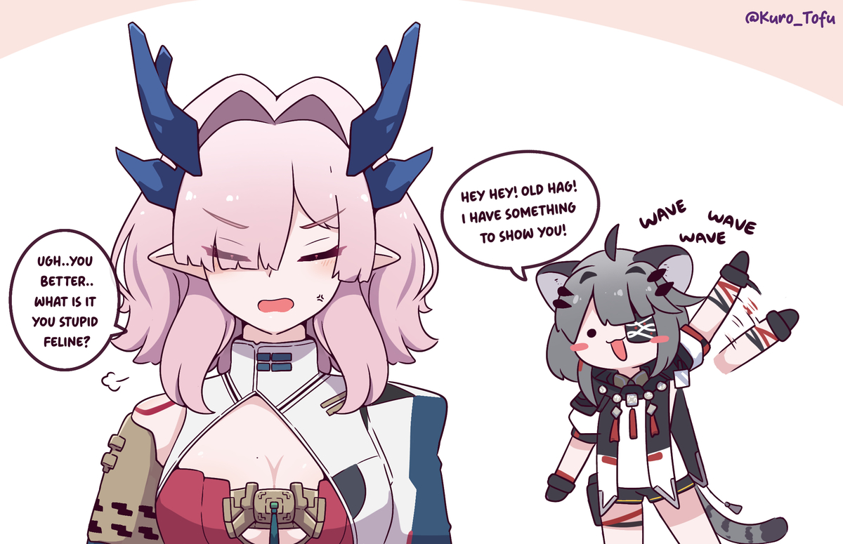 This is a pixiv picture whose title is Tangtang trolling Mifu.