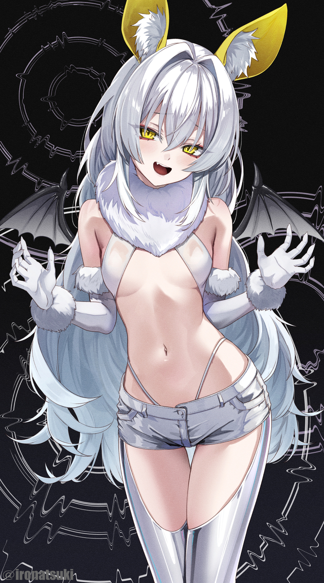 This is a pixiv picture whose title is 白蝙蝠ちゃん.