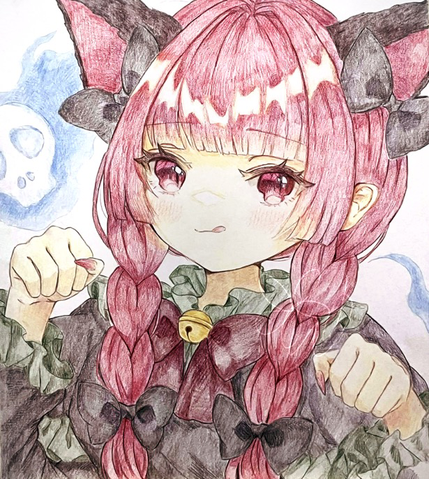 This is a pixiv picture whose title is お燐色紙.