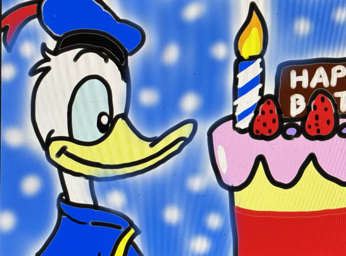 This is a pixiv picture whose title is ハッピーバースデー、ドナルドダック💙🎂💙.