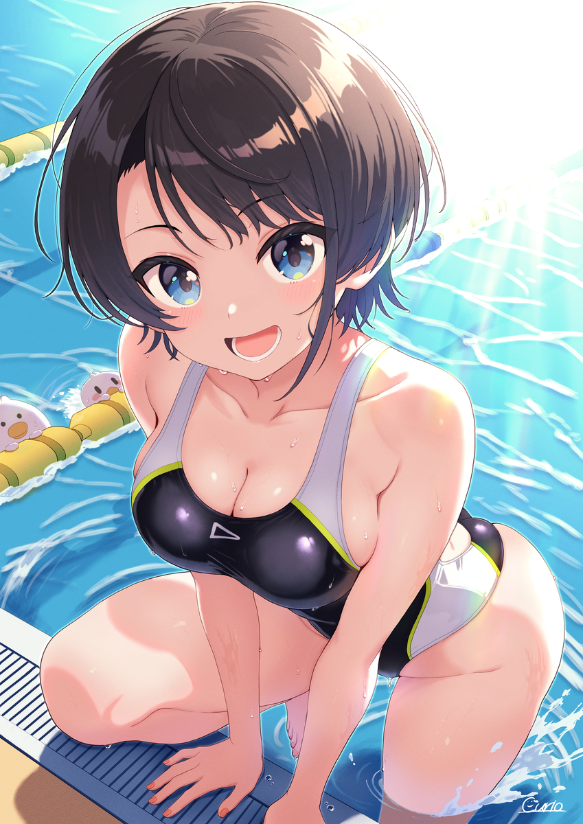 This is a pixiv picture whose title is スバルとスバ友でスイミング.