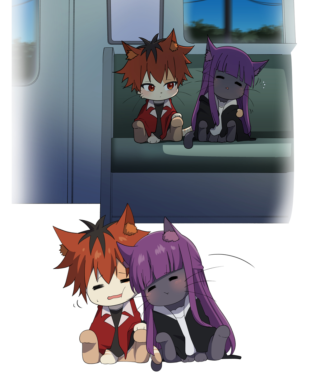 This is a pixiv picture whose title is 🐱🐱.
