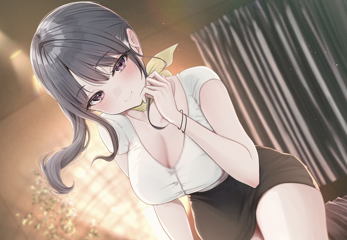 This is a pixiv picture whose title is 癒し空間でお姉さんと….