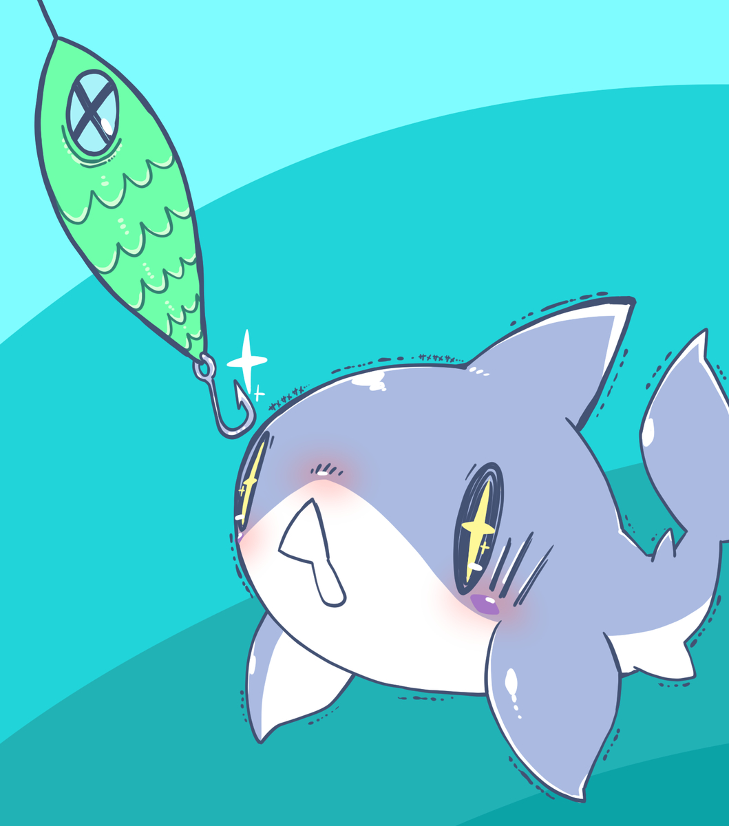 This is a pixiv picture whose title is さめくん落書き.