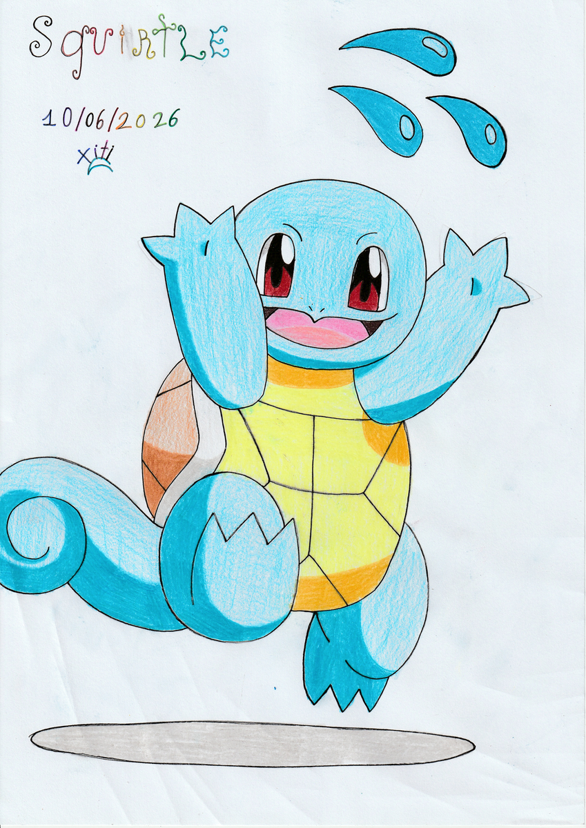 This is a pixiv picture whose title is Squirtle🐢💧💦🌊✨😊🎨✏️🙌🏻💙.