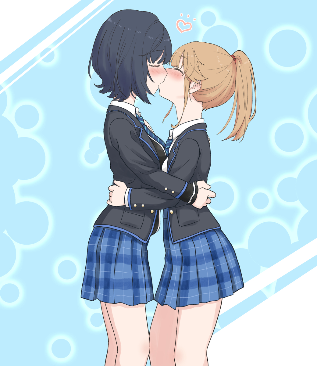 This is a pixiv picture whose title is 【リク】七瀬悠月と青海陽💕.