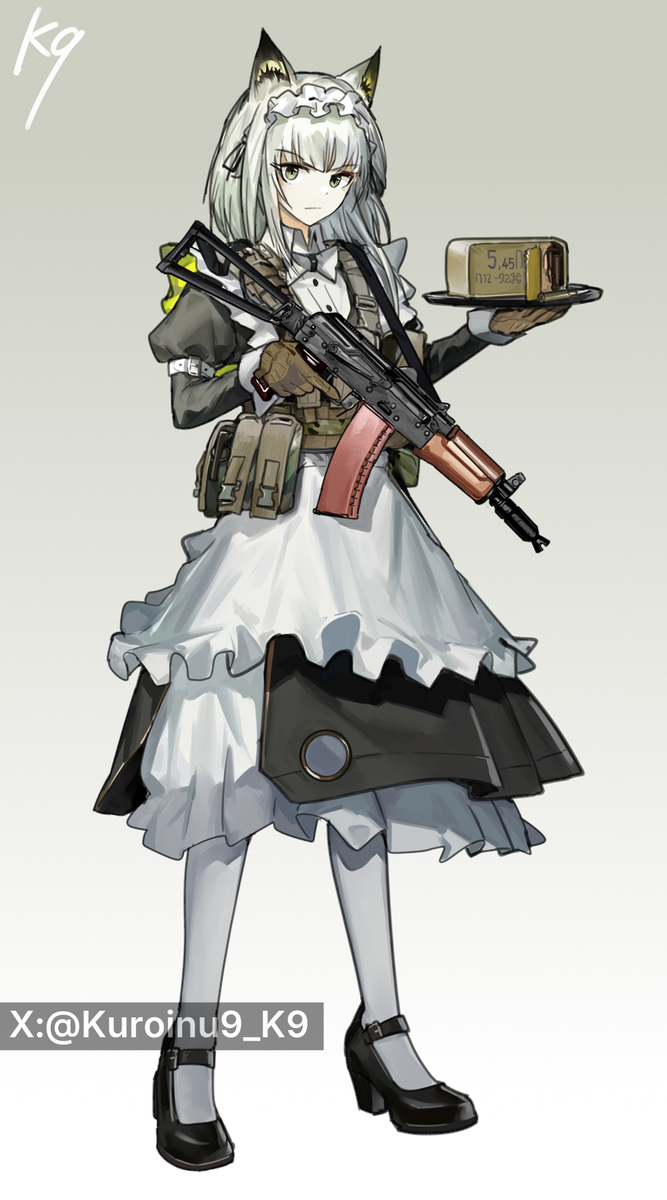 This is a pixiv picture whose title is 乌萨斯战斗女仆凯尔希.