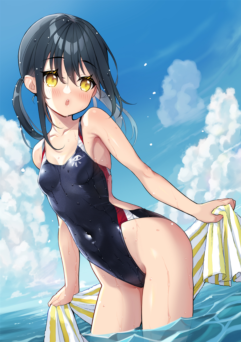 This is a pixiv picture whose title is 夏まで待てない！.