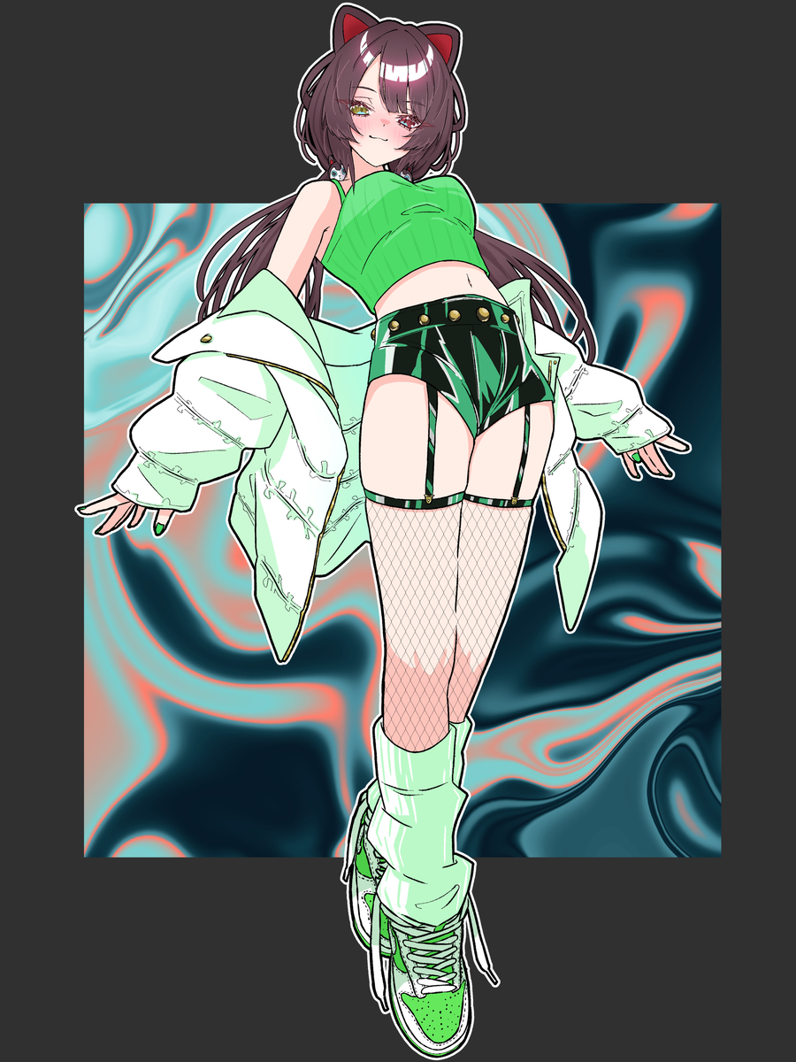 This is a pixiv picture whose title is NIKE DUNK HIGH "STADIUM GREEN".