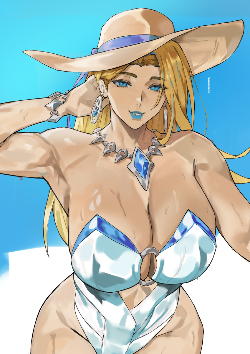 This is a pixiv picture whose title is emma frost swimsuit.