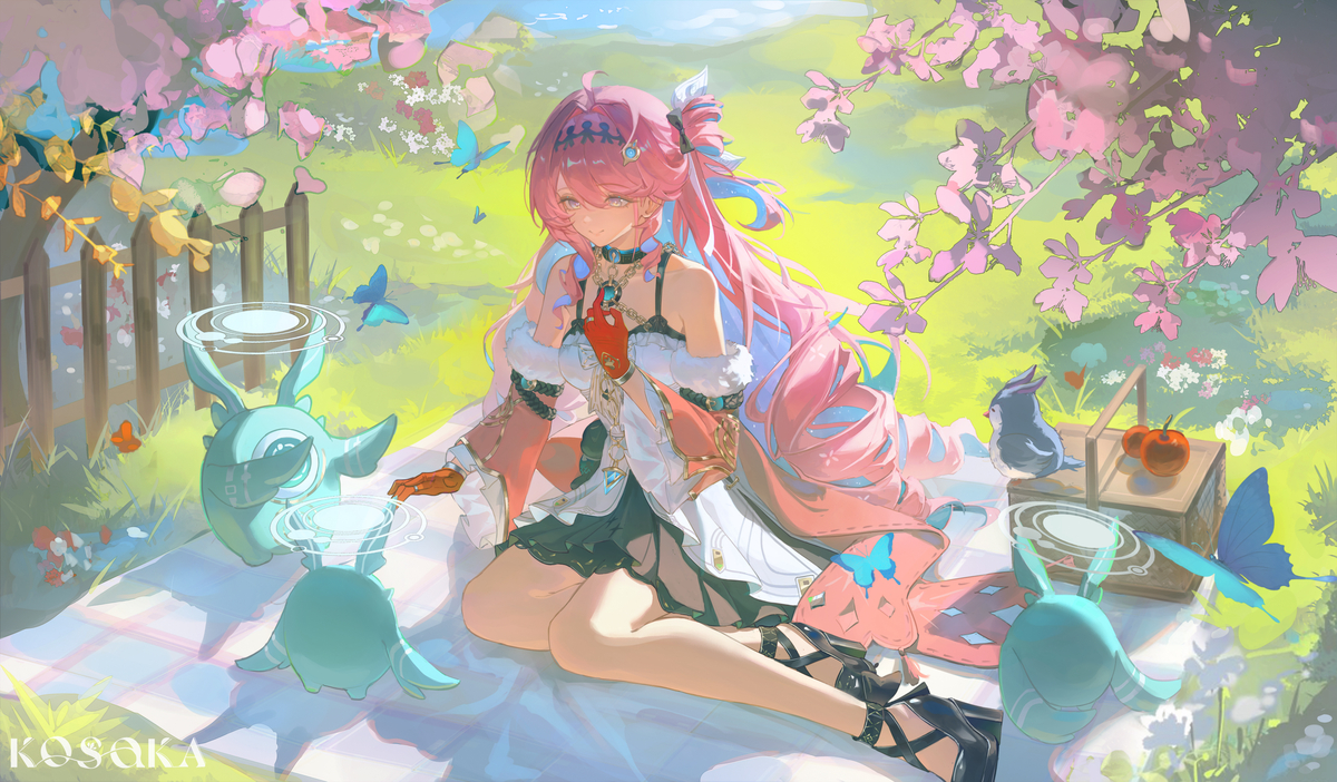 This is a pixiv picture whose title is “你们仨小家伙就叫阿马罗、夏耶、卡纽叭~”.