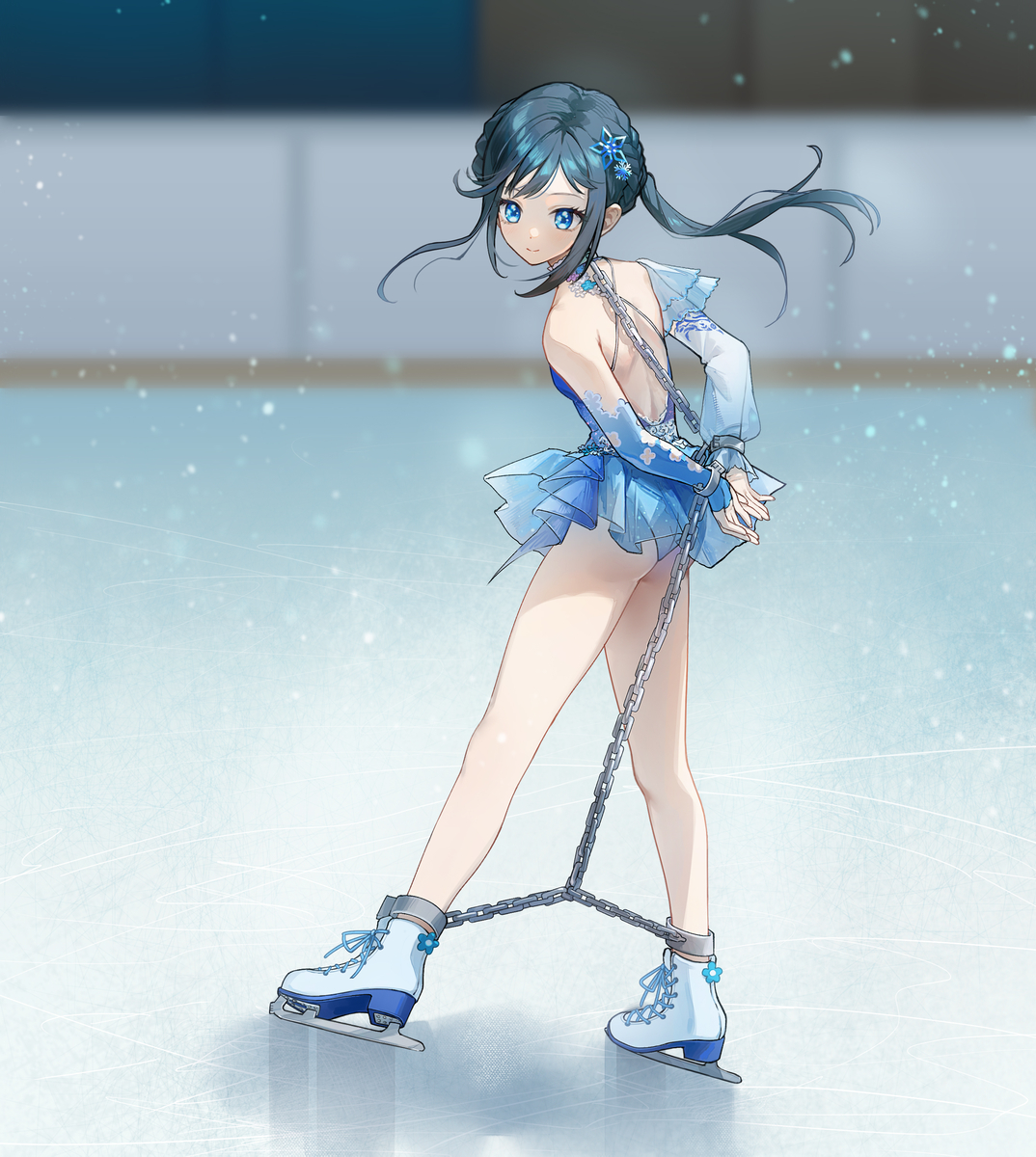 This is a pixiv picture whose title is 戴着镣铐跳舞的花滑少女.