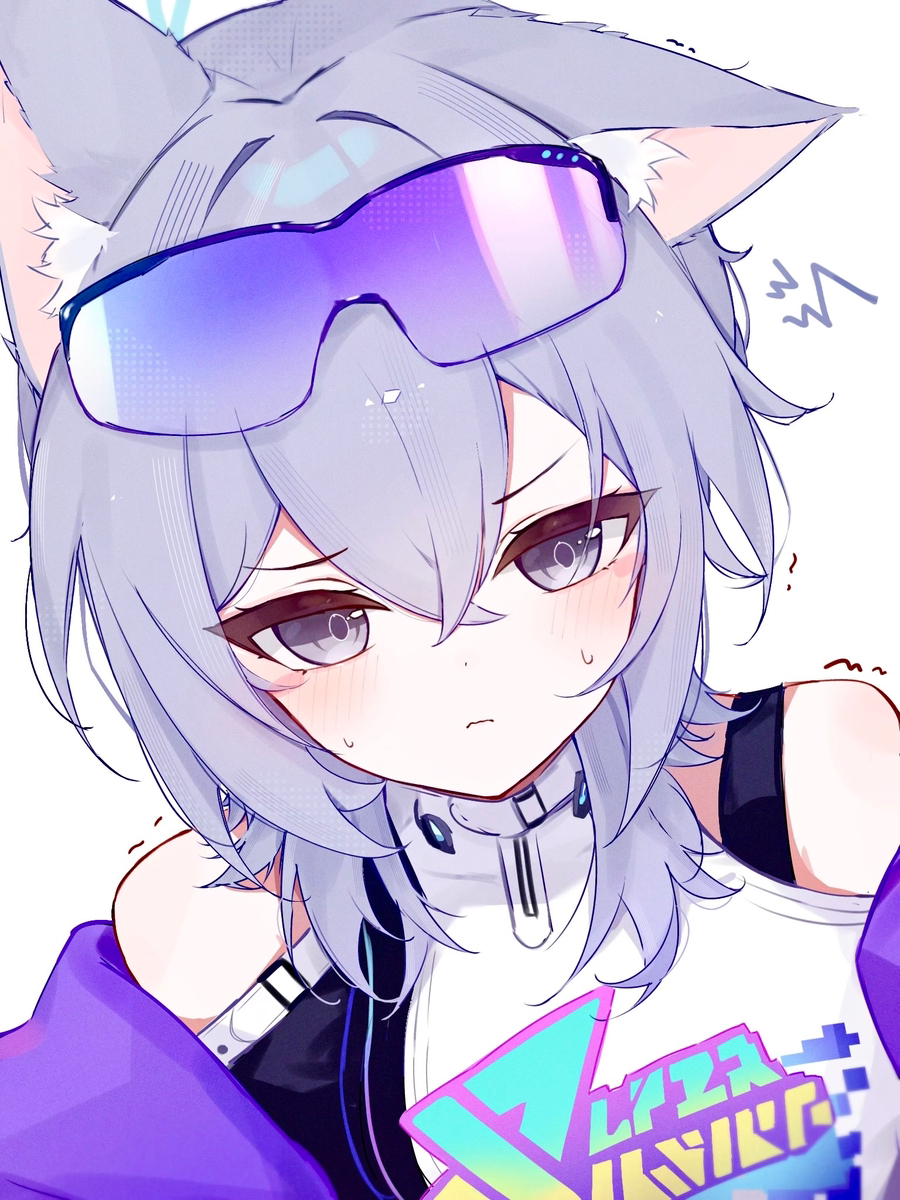 This is a pixiv picture whose title is ウルフカット銀狼.