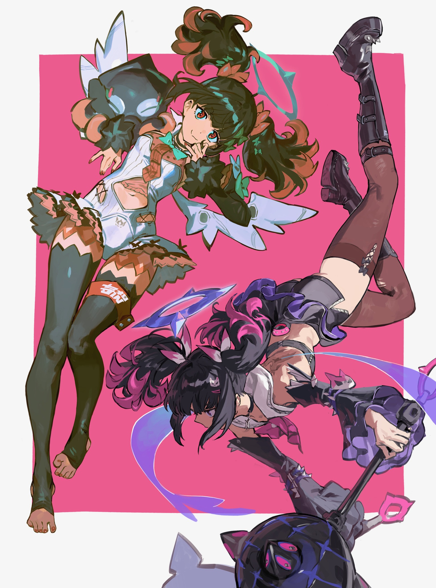 This is a pixiv picture whose title is 😇👿.