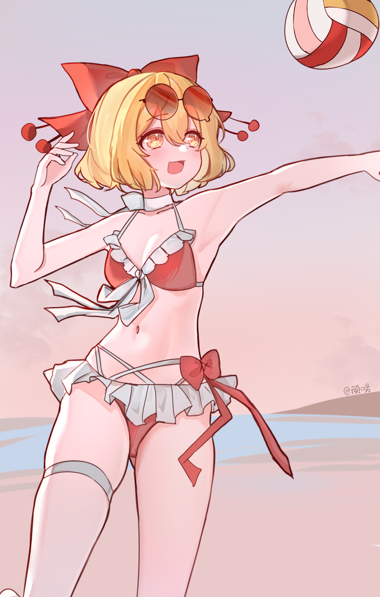This is a pixiv picture whose title is 水着冴月麟.