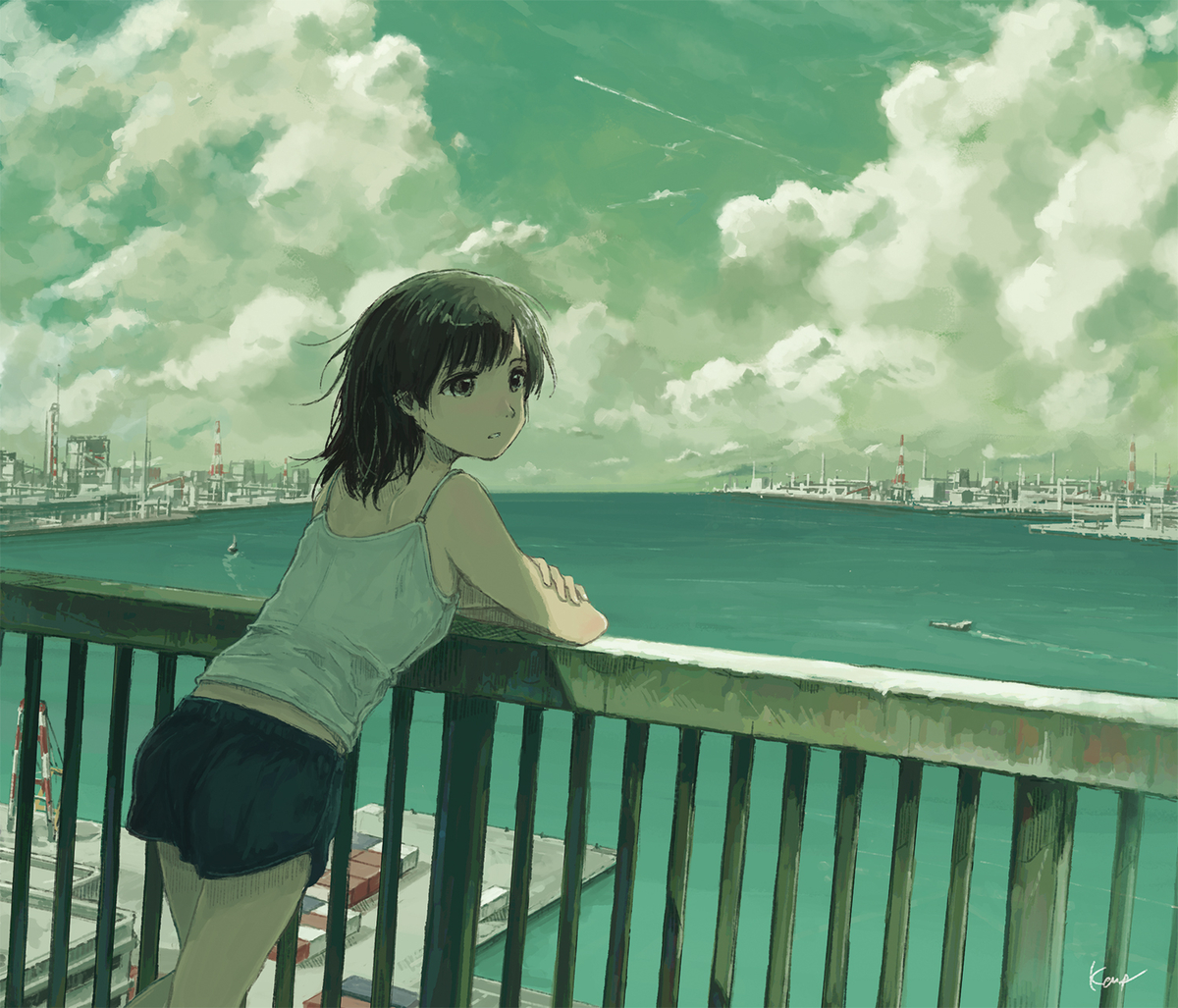 This is a pixiv picture whose title is 初夏の影.