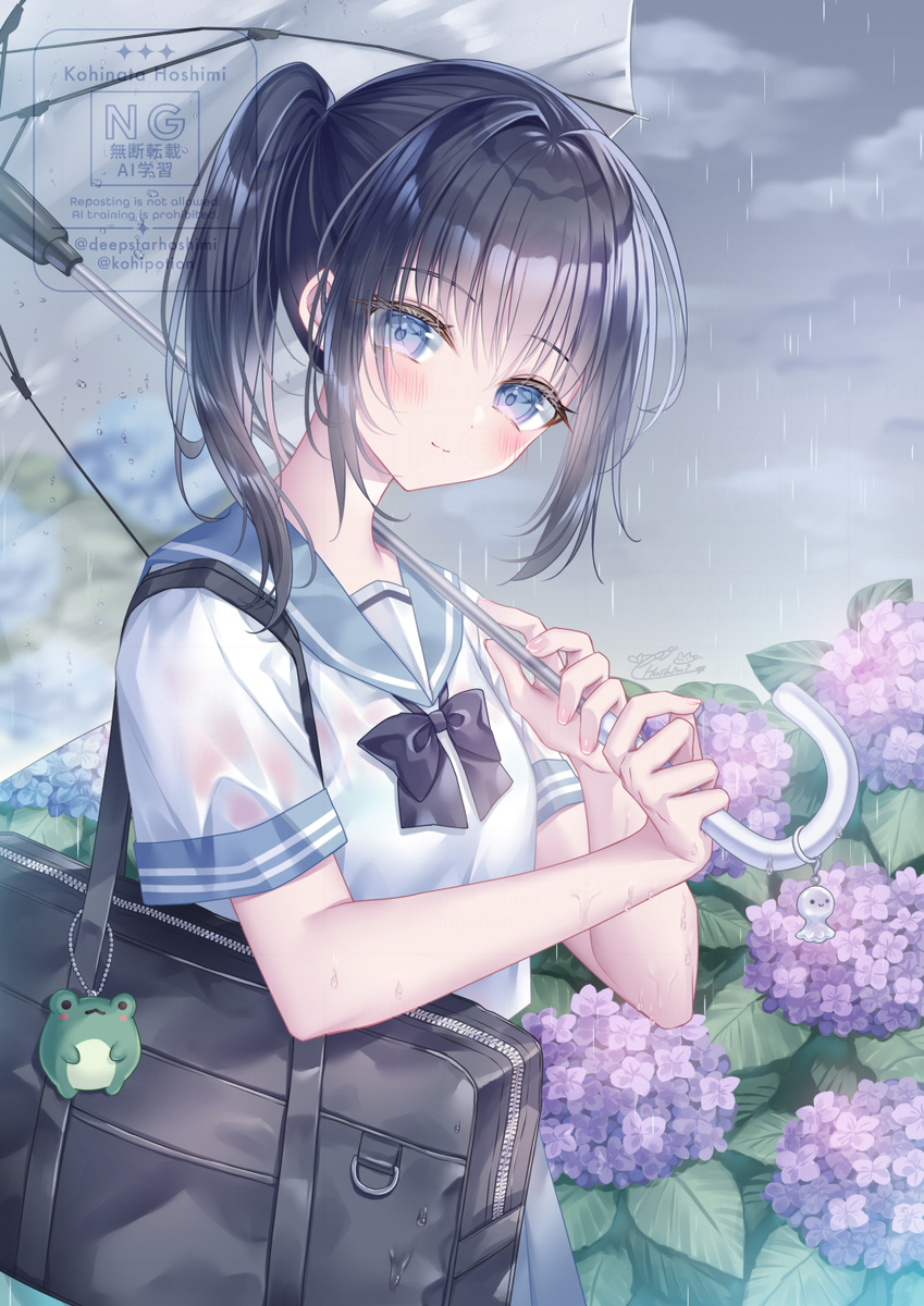 This is a pixiv picture whose title is 雨の帰り道☔️.