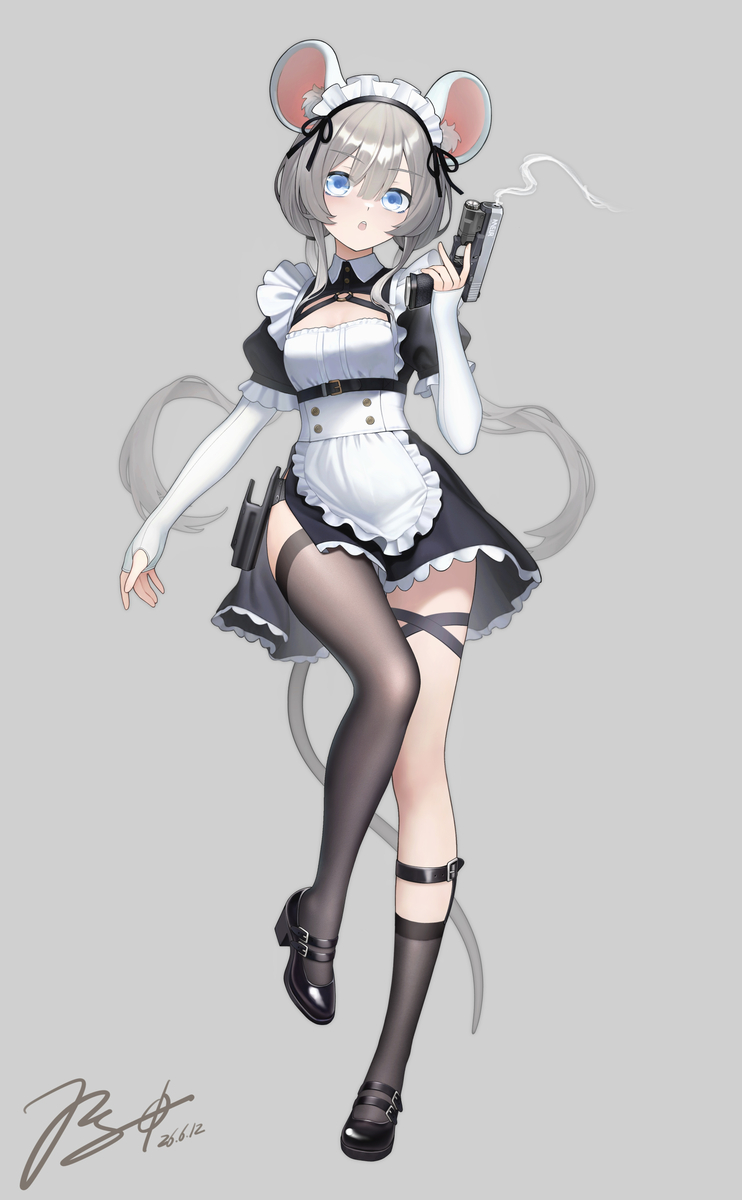 This is a pixiv picture whose title is 【稿件】女仆鼠鼠.