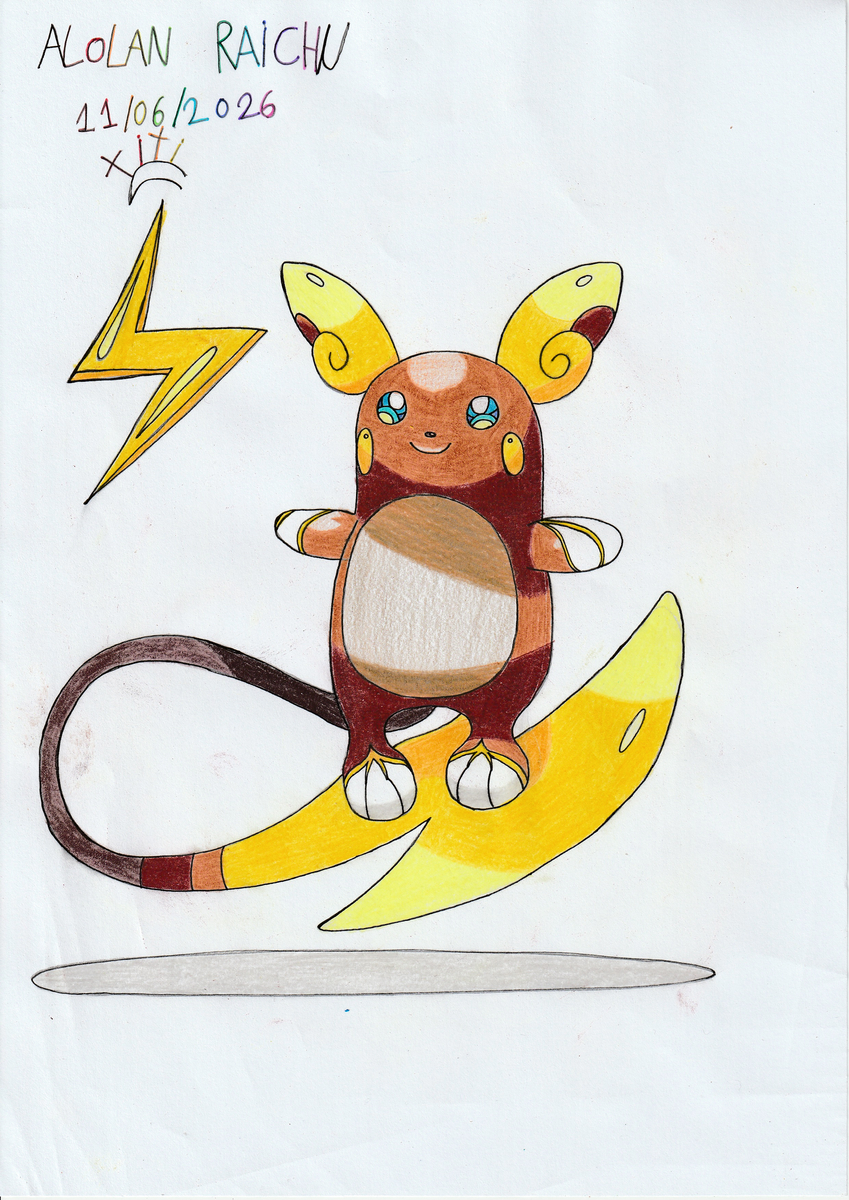 This is a pixiv picture whose title is Alolan Raichu⚡🌺🌈🐭✨🌊🍮🧡🖍️🌟.