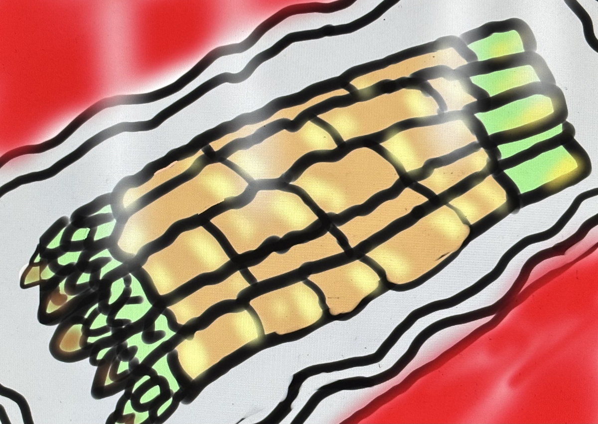 This is a pixiv picture whose title is アスパラ肉巻き☘️.