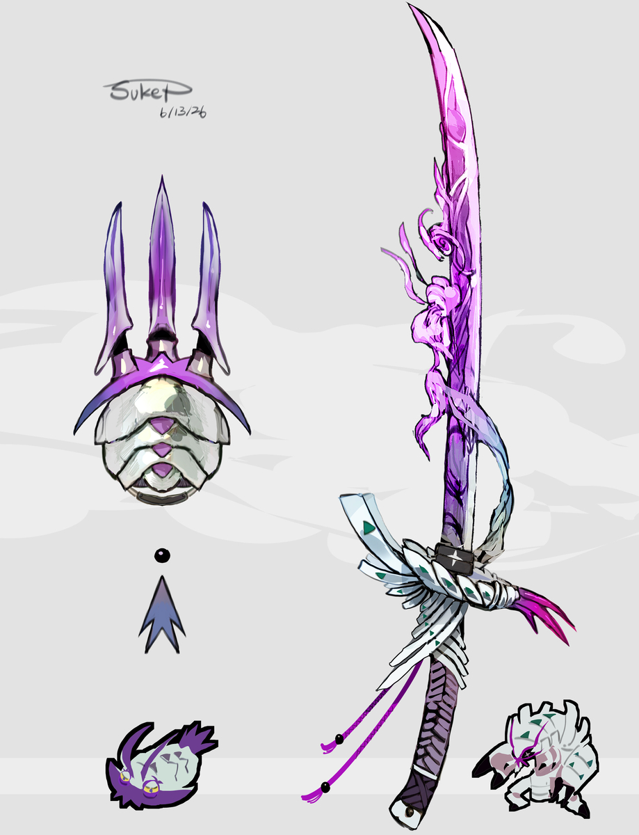 This is a pixiv picture whose title is コソクムシ・グソクムシャモチーフの武器（ポケモン）.