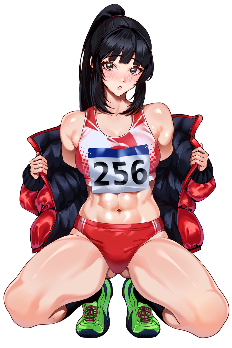 This is a pixiv picture whose title is 陸上のお姉さん.