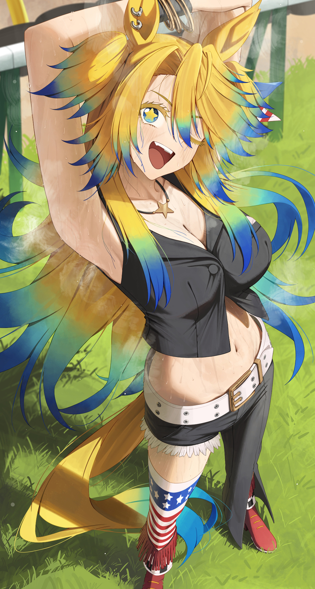 This is a pixiv picture whose title is 汗だくオベイ.