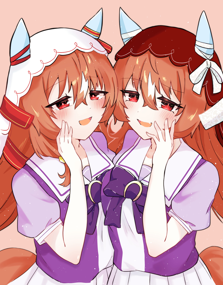 This is a pixiv picture whose title is 「あのっ、トレーナーさん…♡」 「ねぇ、トレーナー…♡」.