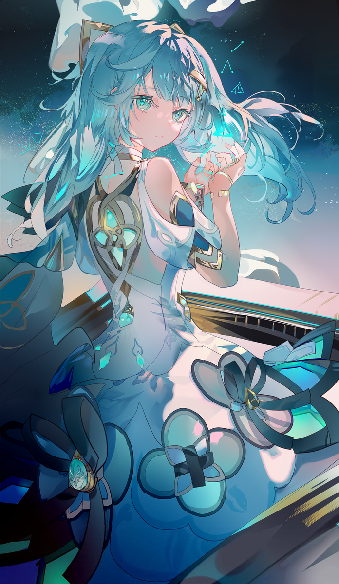 This is a pixiv picture whose title is 蒼色.