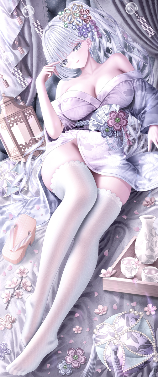 This is a pixiv picture whose title is 👘.