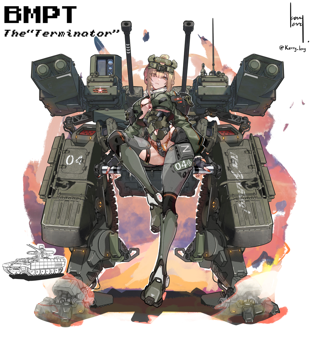 This is a pixiv picture whose title is BMPT“终结者” 拟人化.