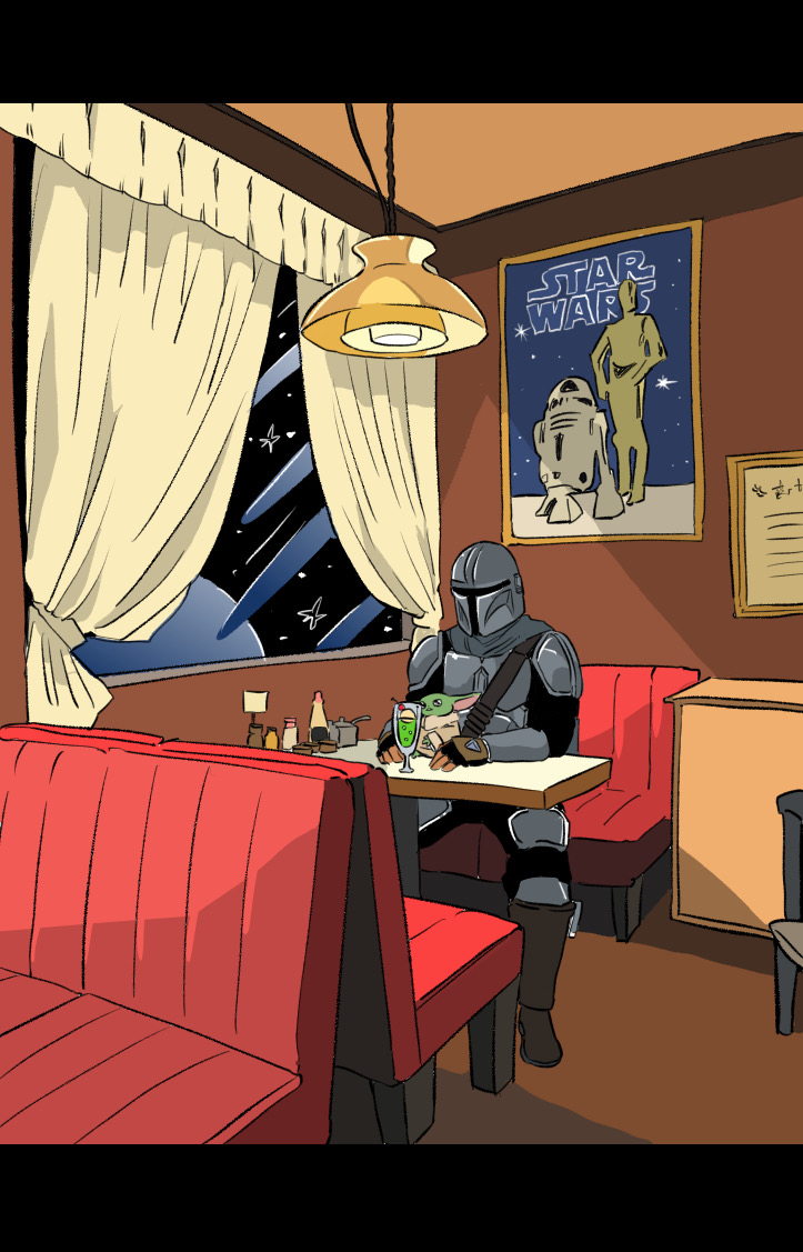 This is a pixiv picture whose title is マンダロリアン&グローグーlog.