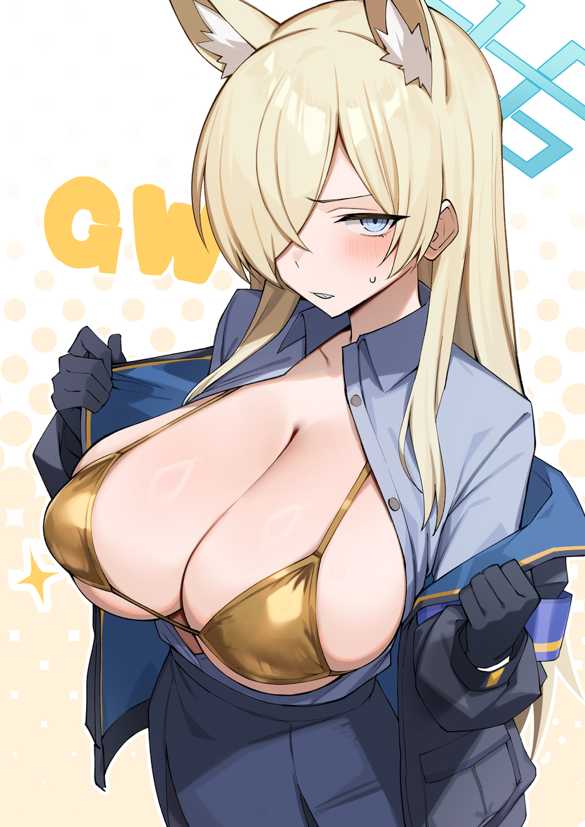 This is a pixiv picture whose title is カンナのゴールデンビキニ.