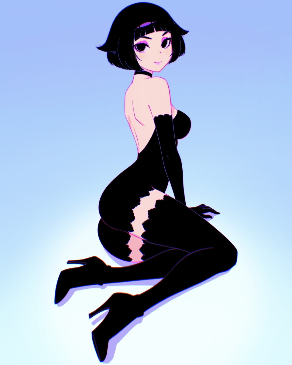 This is a pixiv picture whose title is 🖤.