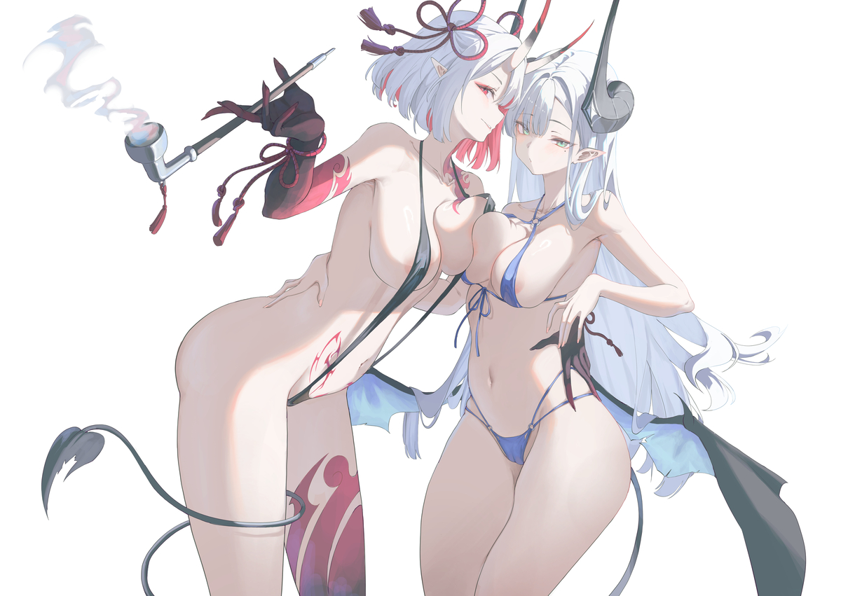 This is a pixiv picture whose title is 🤍❤️🤍❤️.