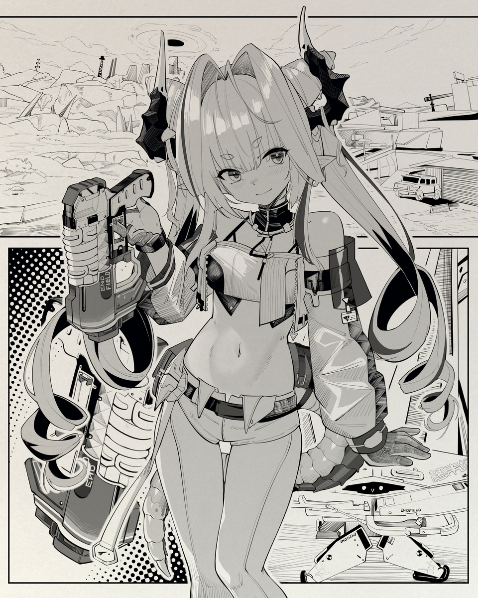 This is a pixiv picture whose title is 6.14 黑白练习.