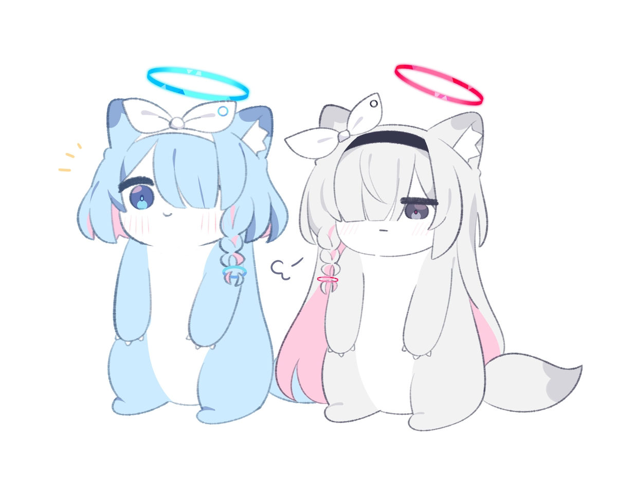 This is a pixiv picture whose title is アロナイタチ🩵プラナイタチ🩶.