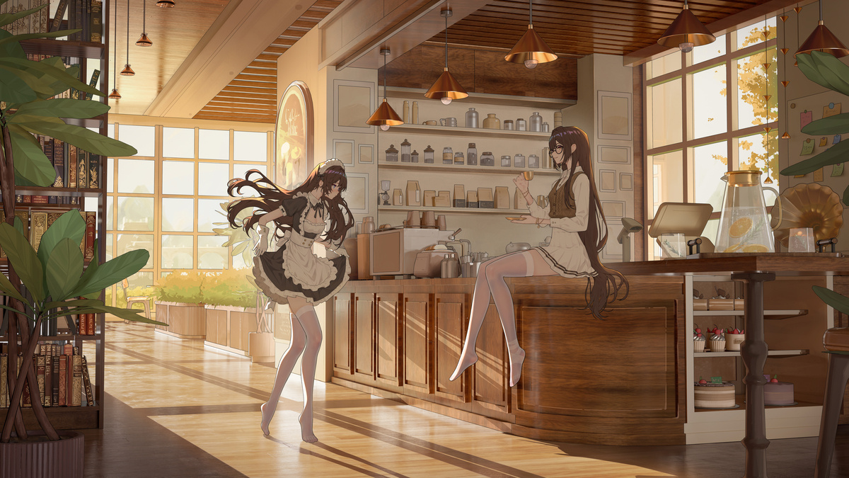 This is a pixiv picture whose title is 店长和小女仆.