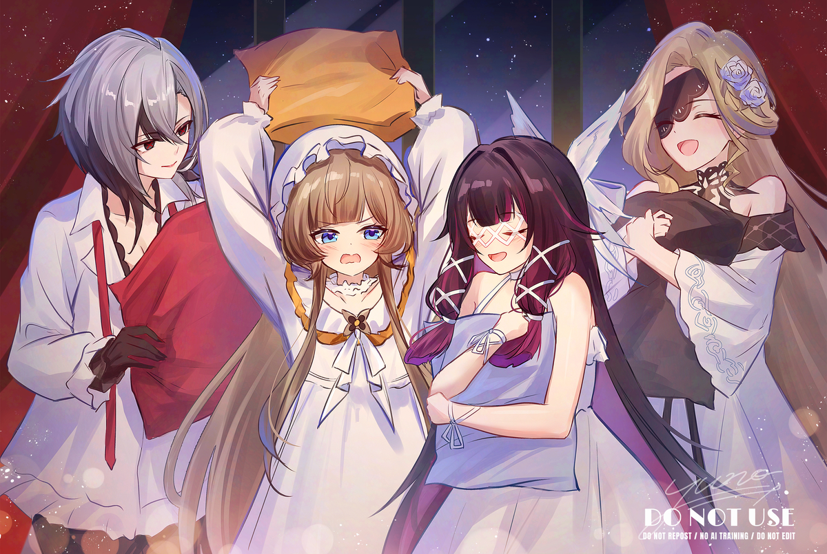 This is a pixiv picture whose title is 執行官女子会パジャマパーティー.