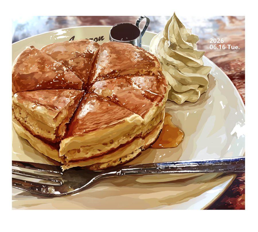 This is a pixiv picture whose title is 京都でホットケーキ.
