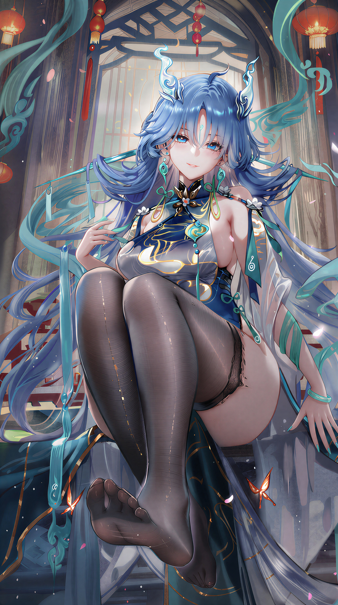 This is a pixiv picture whose title is 清宵.