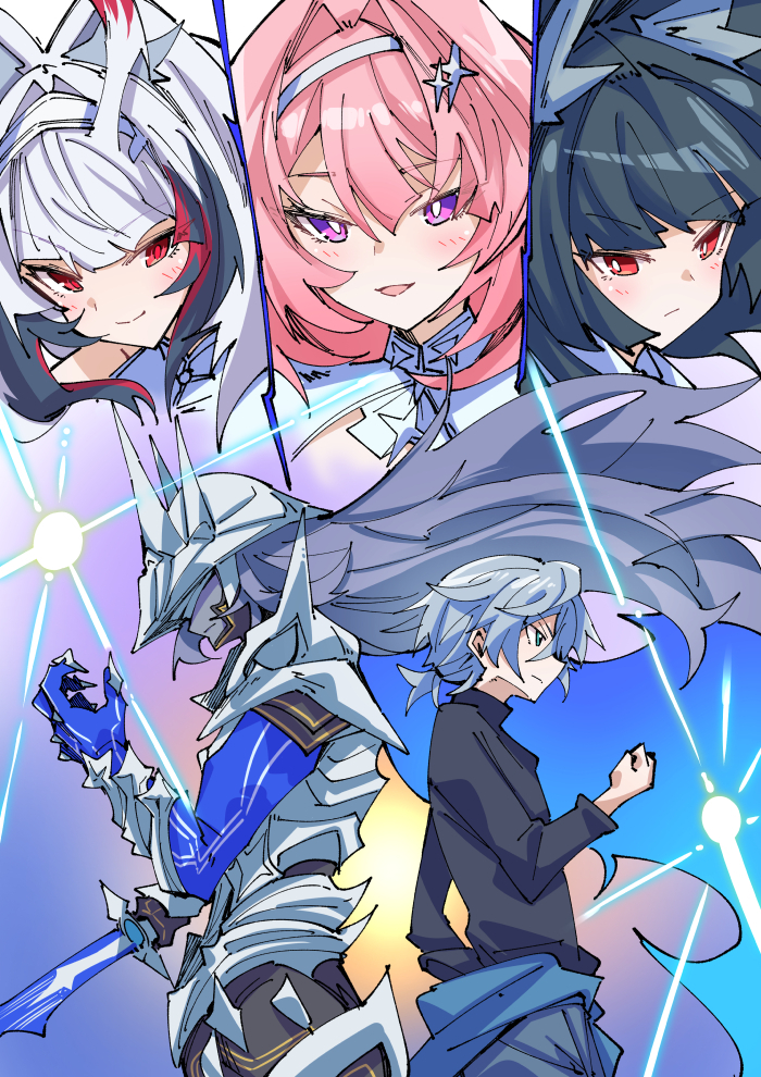 This is a pixiv picture whose title is 主人公補正.