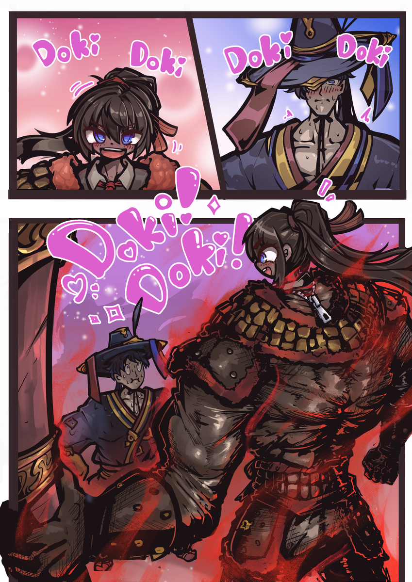 This is a pixiv picture whose title is 心動一笑.