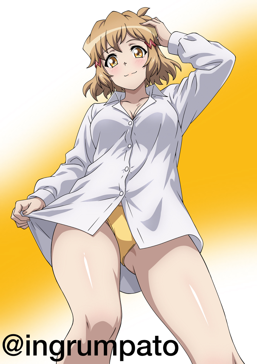 This is a pixiv picture whose title is 裸ワイシャツin響！.