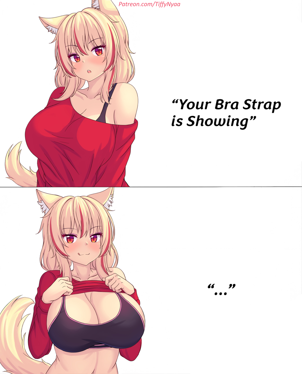 This is a pixiv picture whose title is Tiffy Bra Strap Meme~~.