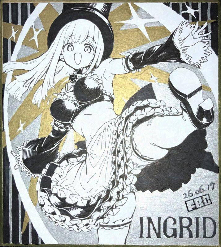 This is a pixiv picture whose title is 手描きミニ色紙　イングリッド.