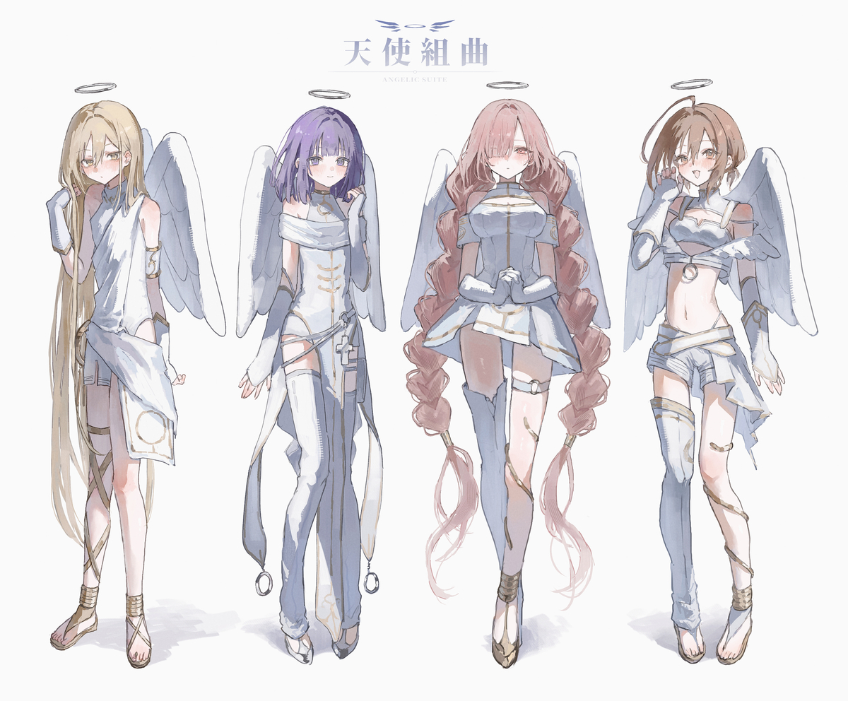 This is a pixiv picture whose title is 天使組曲キャラ紹介.