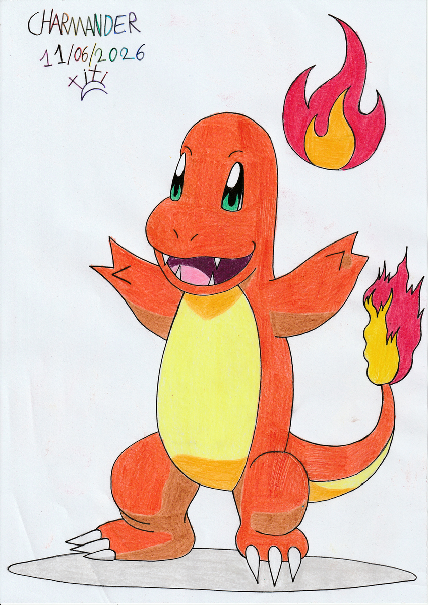 This is a pixiv picture whose title is Charmander🔥✨🧡🐾😺💛🌟🤗🎨🐉☀️💫🍊❤️💥💖⭐.
