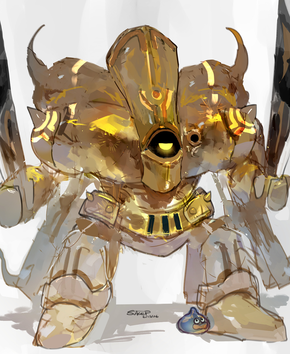 This is a pixiv picture whose title is ゴールドマジンガ（＆スライム）.